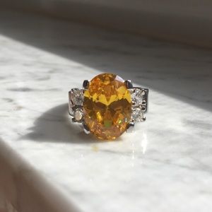 Golden Yellow CZ Ring Size 6